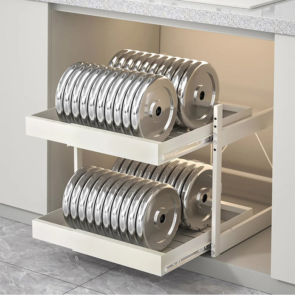 2 Tier Under Sink Sliding Cabinet Basket Organizer Drawer Pull Out Cabinet Multi-Purpose Sink Organizer for Bathroom Kitchen