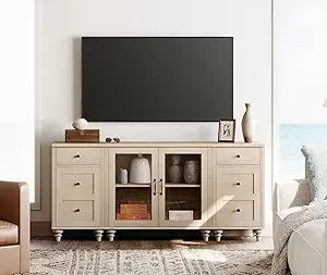RBXC Wood TV Cabinet Entertainment Unit With Charging