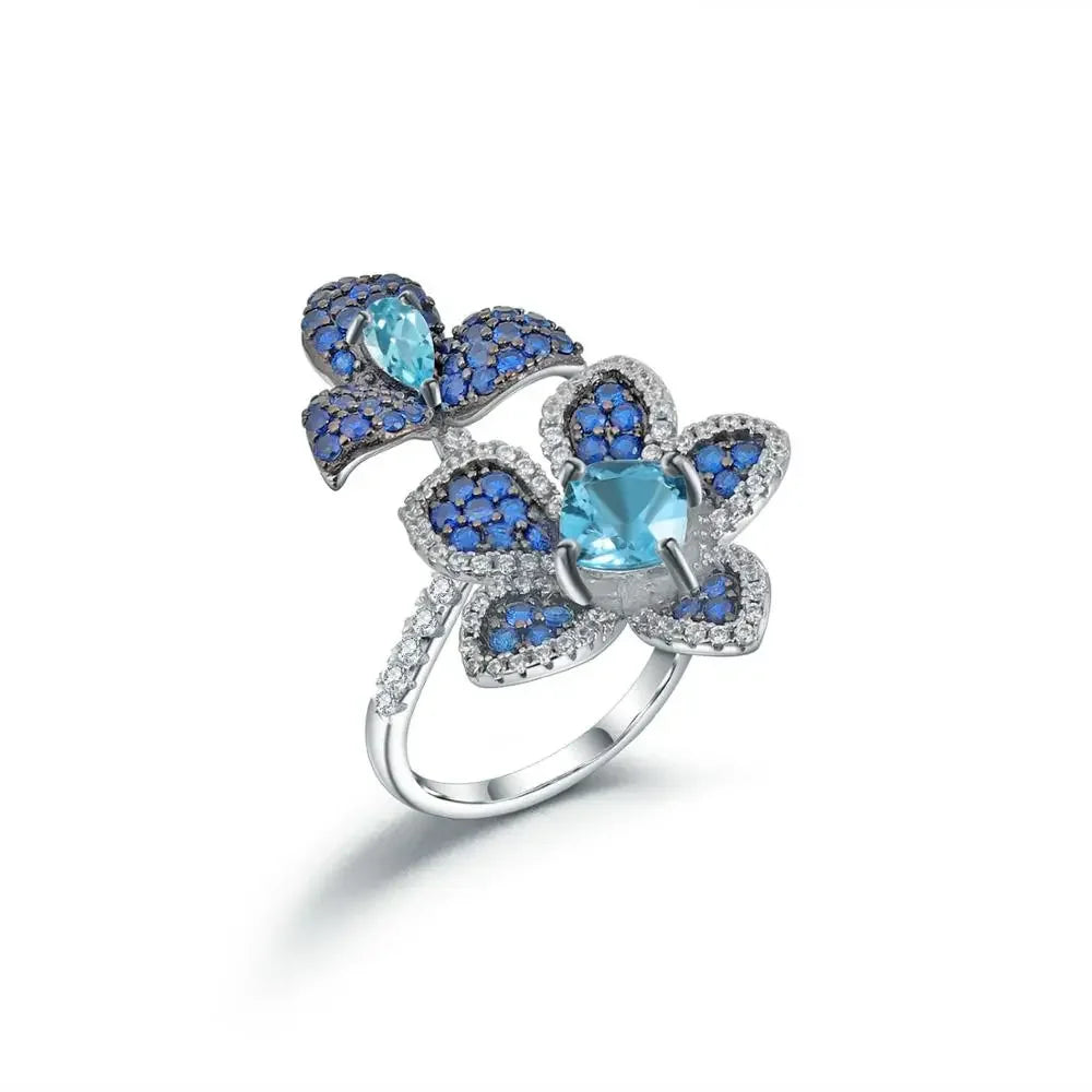 GEM'S BALLET 925 Sterling Silver Adjustable Ring Amethyst