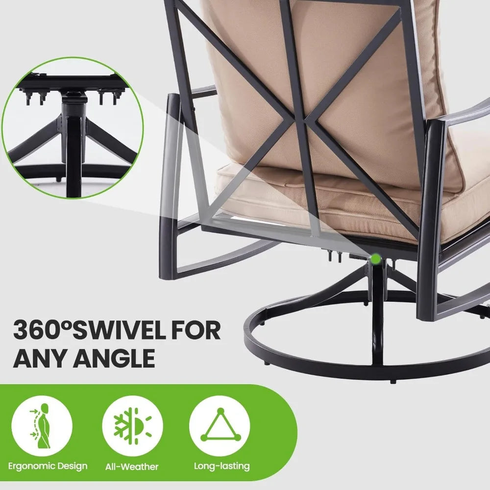 ANGDUO Outdoor Furniture Set 4 Piece Sofa Coffee Table