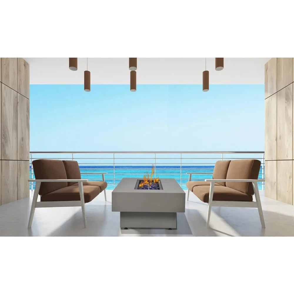 Outdoor 50K BTU Propane Fire Table Rectangular Patio