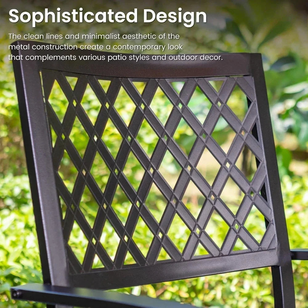 ANGDUO Outdoor Metal Swivel Chairs Set of 2 for Patio