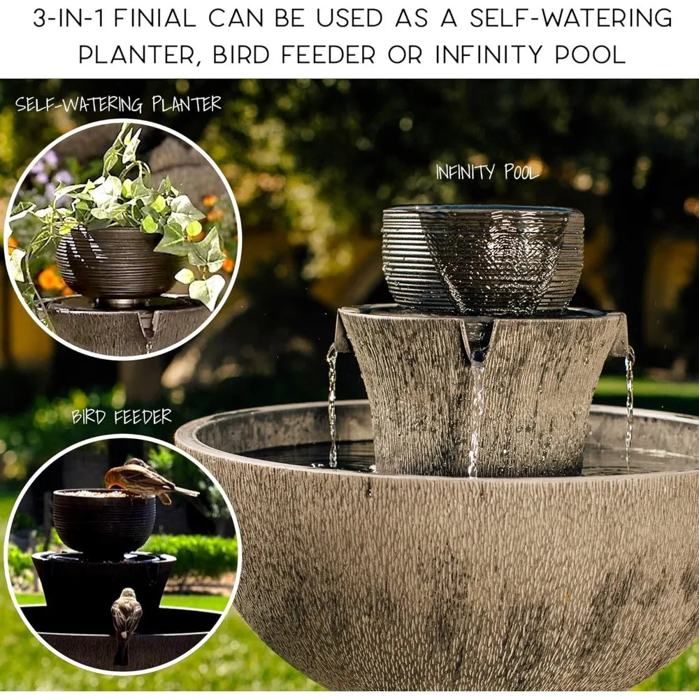 Bernini Fountains Alba Cordless Water Fountain Outdoor