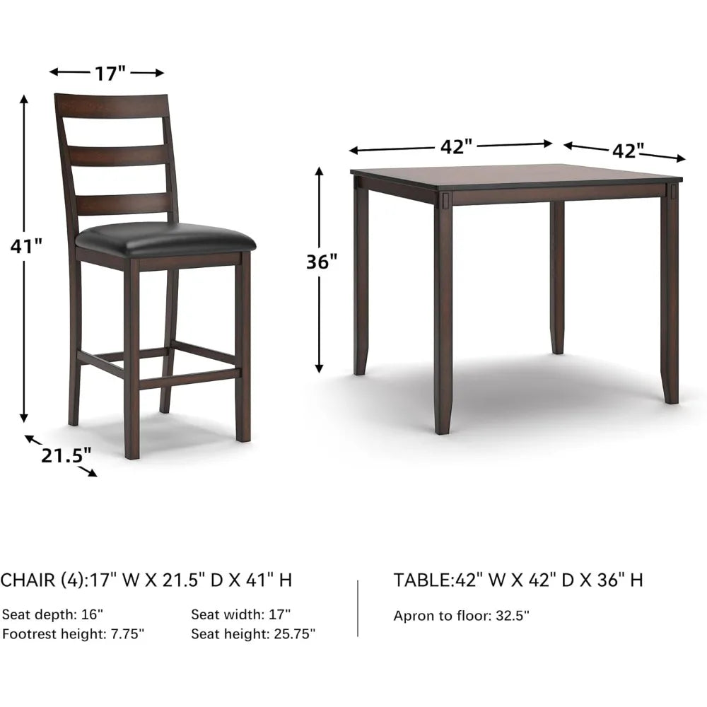 Coviar 5 Piece Counter Height Dining Set Table And Stools