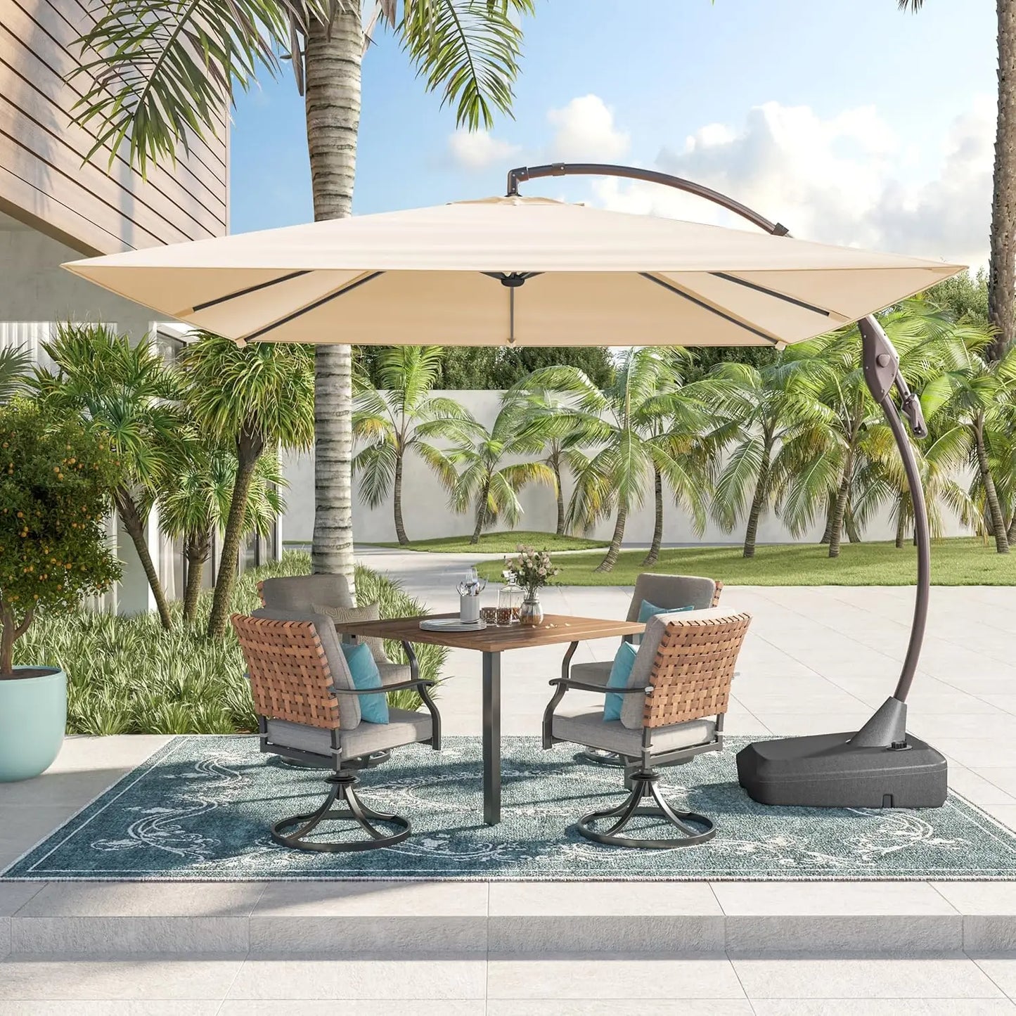 Grand Patio Square Cantilever Umbrella With Base Included