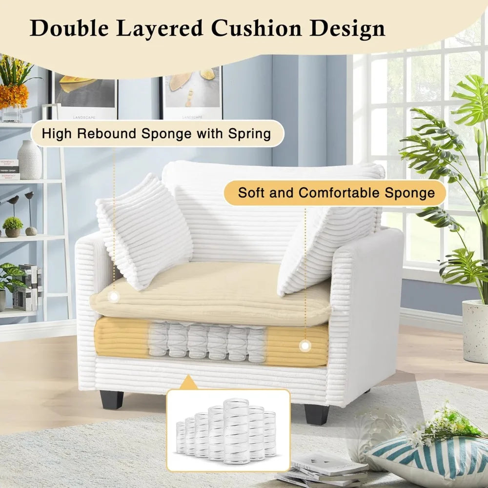DAFIFY Modular Sectional Sofa Corduroy Upholstered Couch
