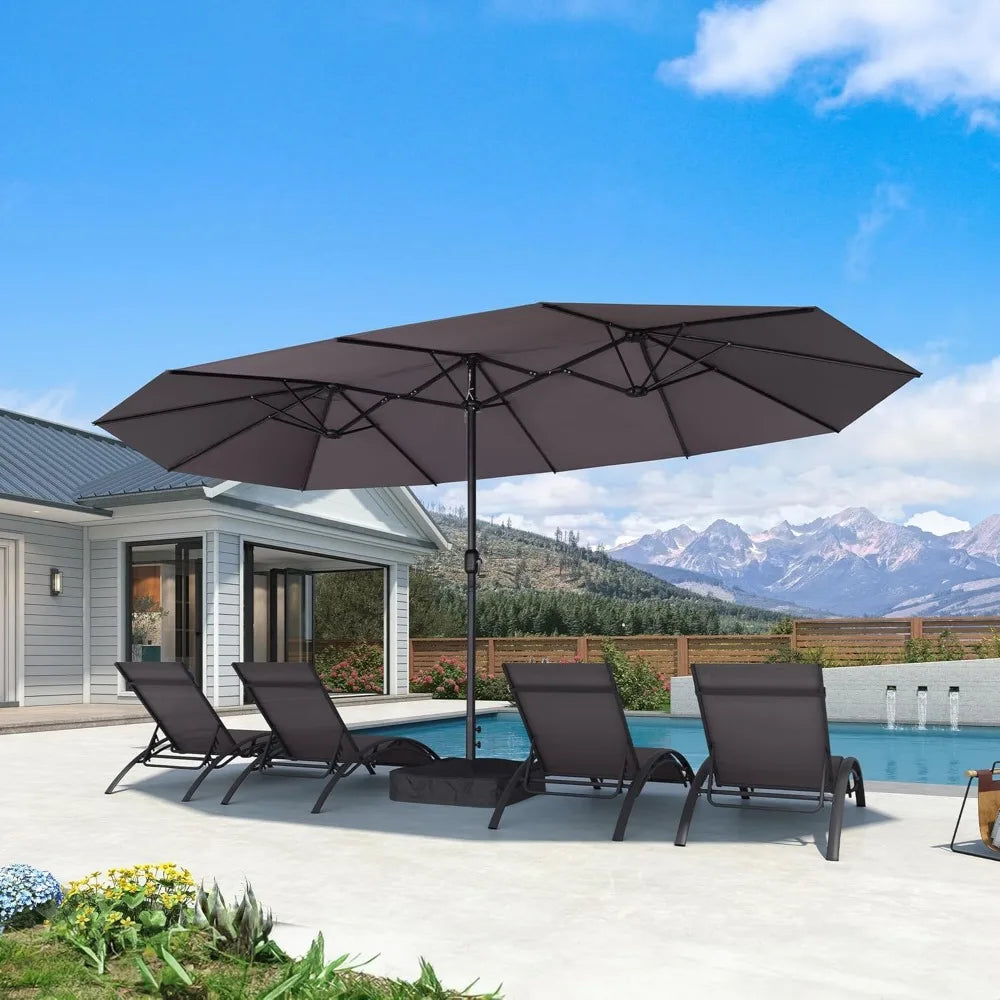 XUYUAN Patio Market Umbrella With Base And Crank System