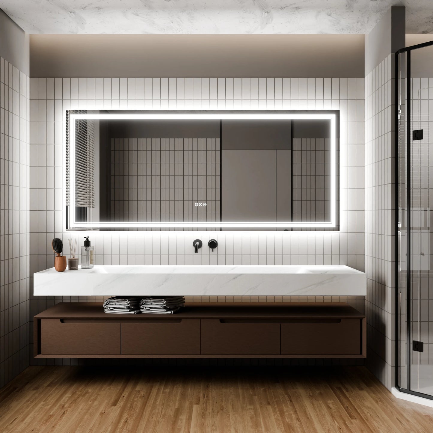 LED Bathroom Vanity Mirror With Lights Anti Fog Backlit