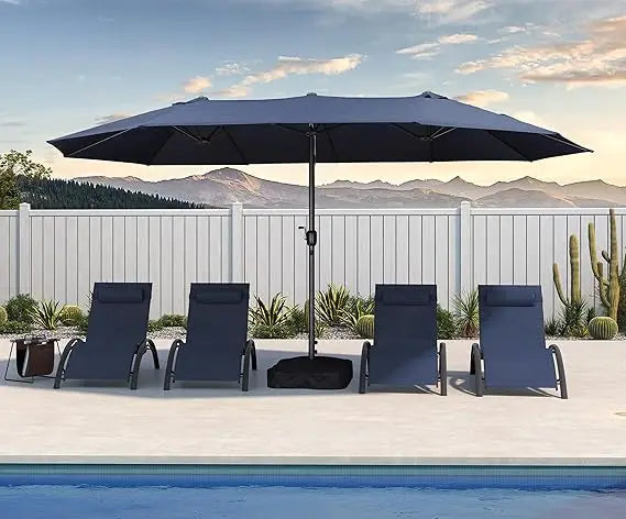 XUYUAN Patio Market Umbrella With Base And Crank System