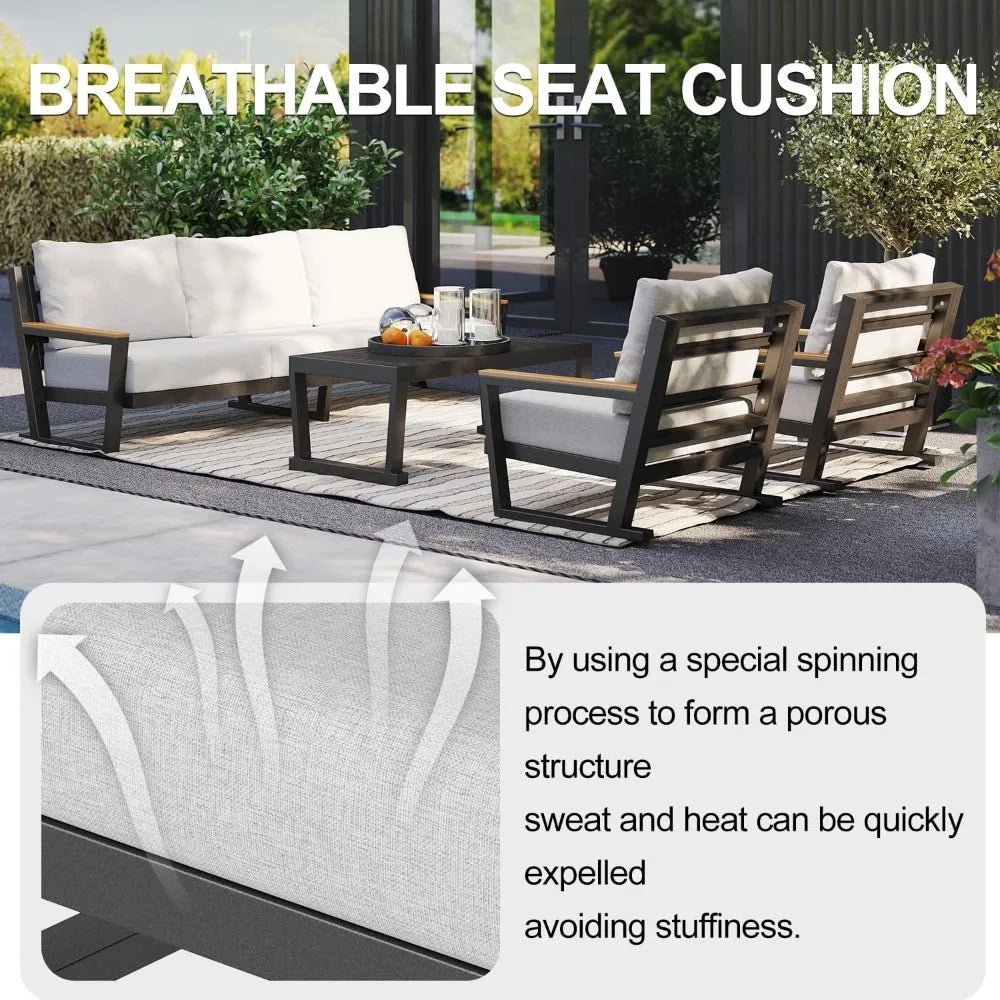 Angduo Aluminum Outdoor Sofa Set Patio Furniture Sectional