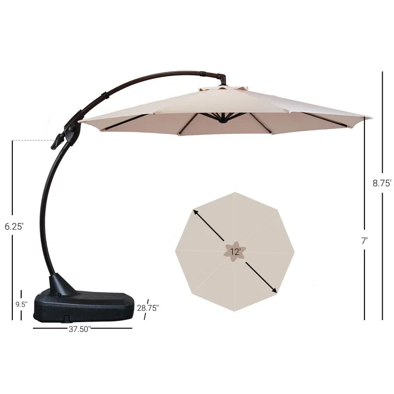 Grand Patio Outdoor Cantilever Aluminum Umbrella With Base