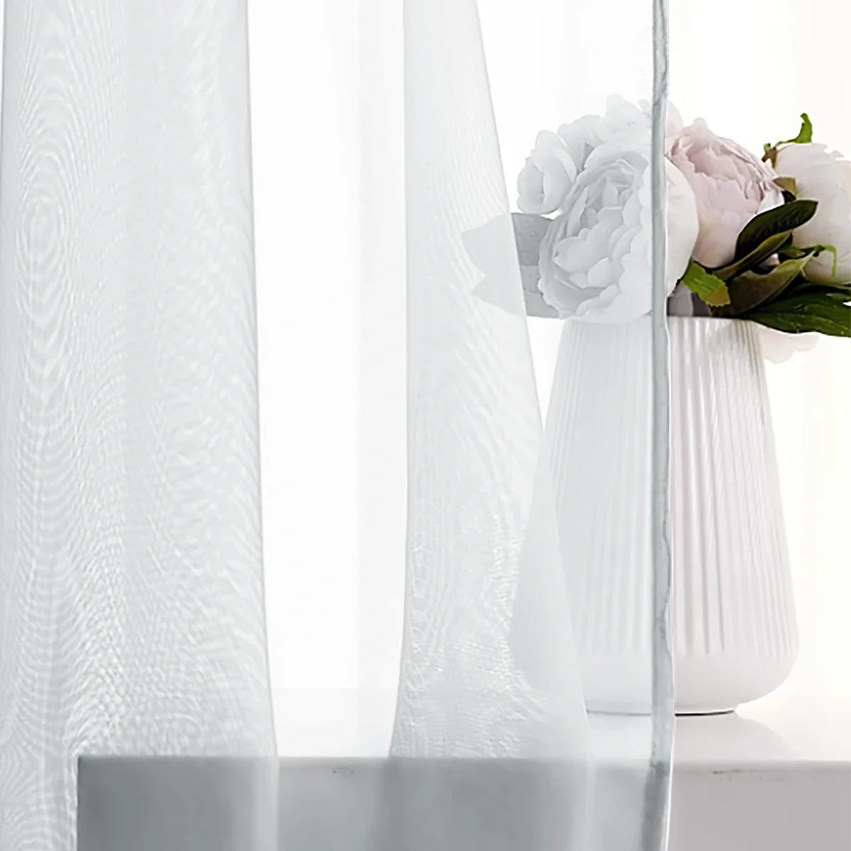 1pc Modern Waterproof Outdoor Curtain, Solid Window Screen, Sheer Curtains for Terrace Balcony Showcase, Summer Curtains