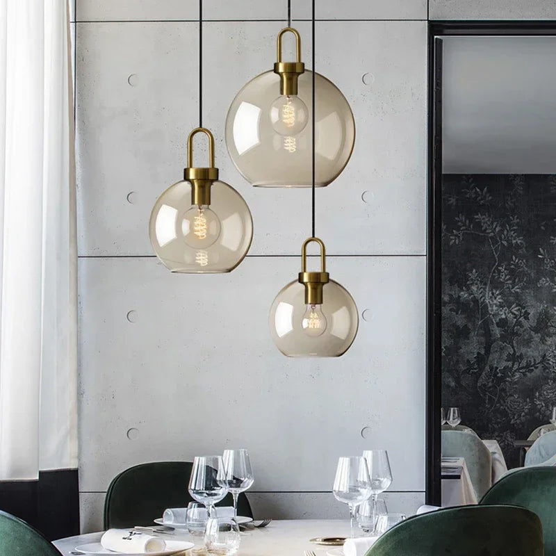 Oboerthurck Modern Glass Pendant Light Loft Industrial Lamp