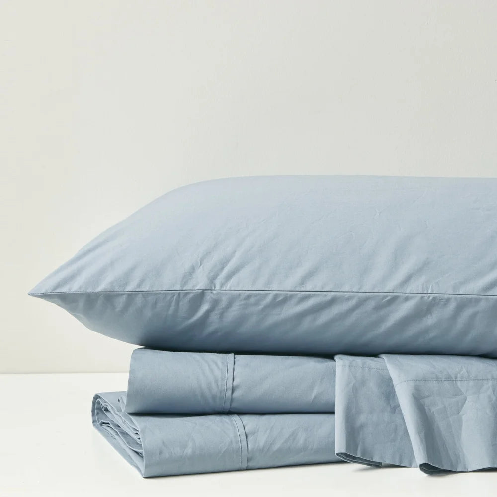 DUTRIEUX 200 Thread Count Cotton Percale Sheet Set Soft