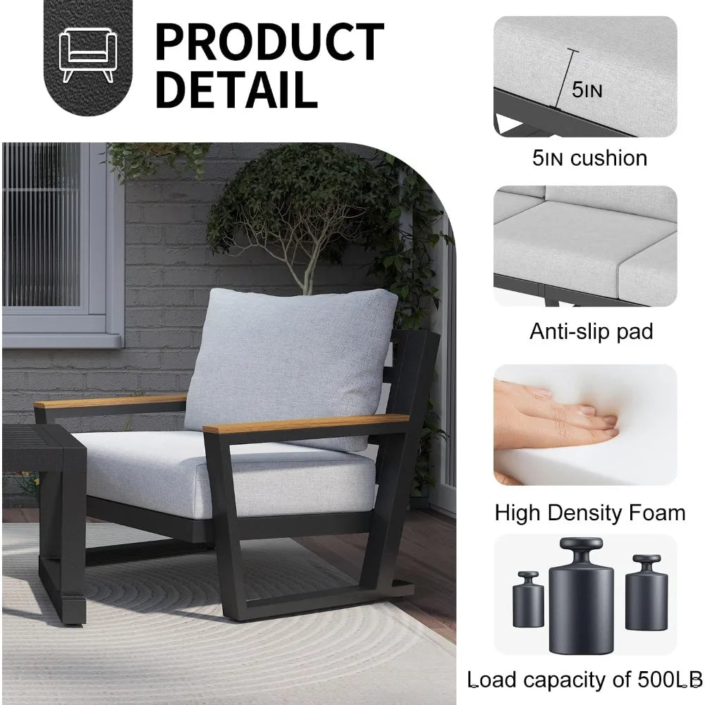 Angduo Aluminum Outdoor Sofa Set Patio Furniture Sectional
