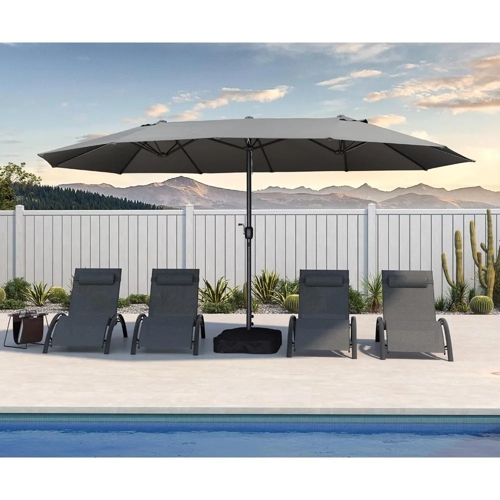 XUYUAN Patio Market Umbrella With Base And Crank System