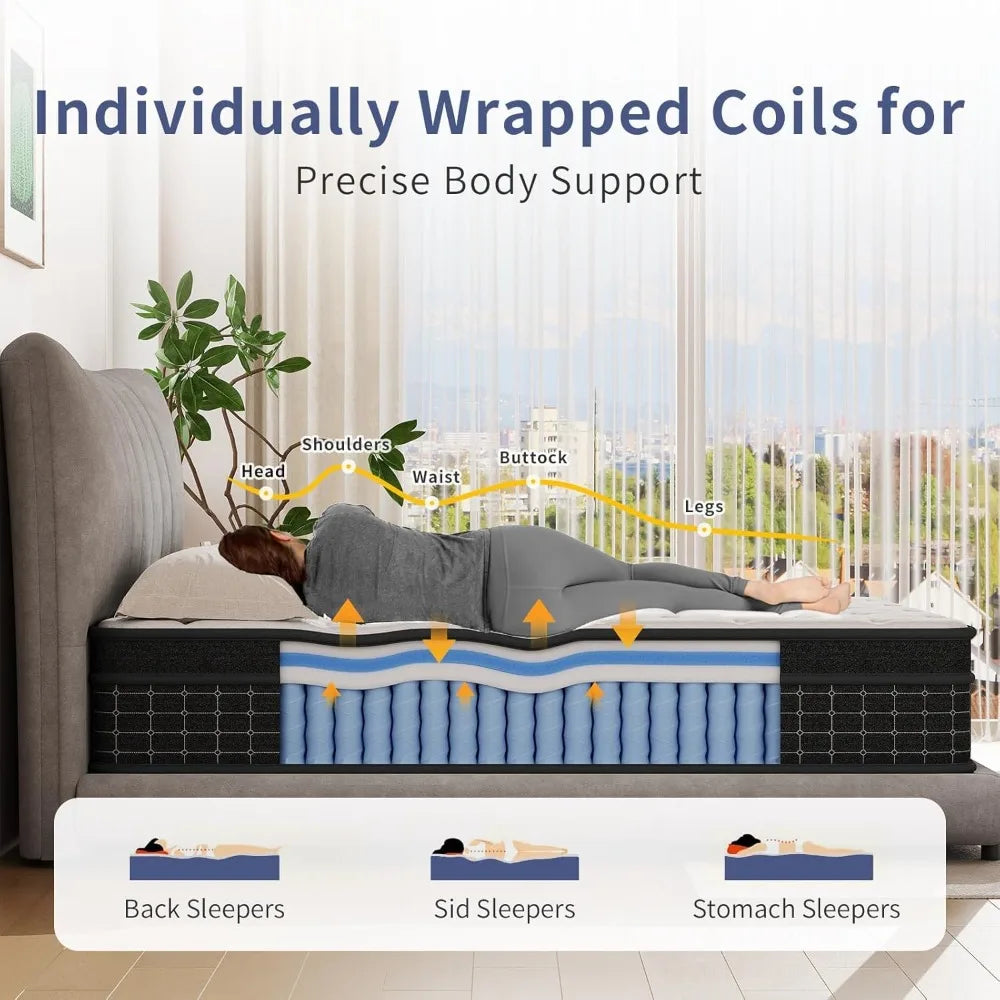Angduo Hybrid Mattress With Pocketed Coils CertiPURUS