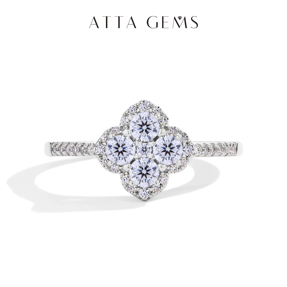 Sweet Blossoms Haven ATTAGMS Moissanite Ring Sterling Silver