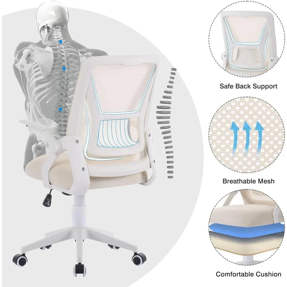 Ergonomics Mid Back Swivel Office Chair With Adjustable Arms