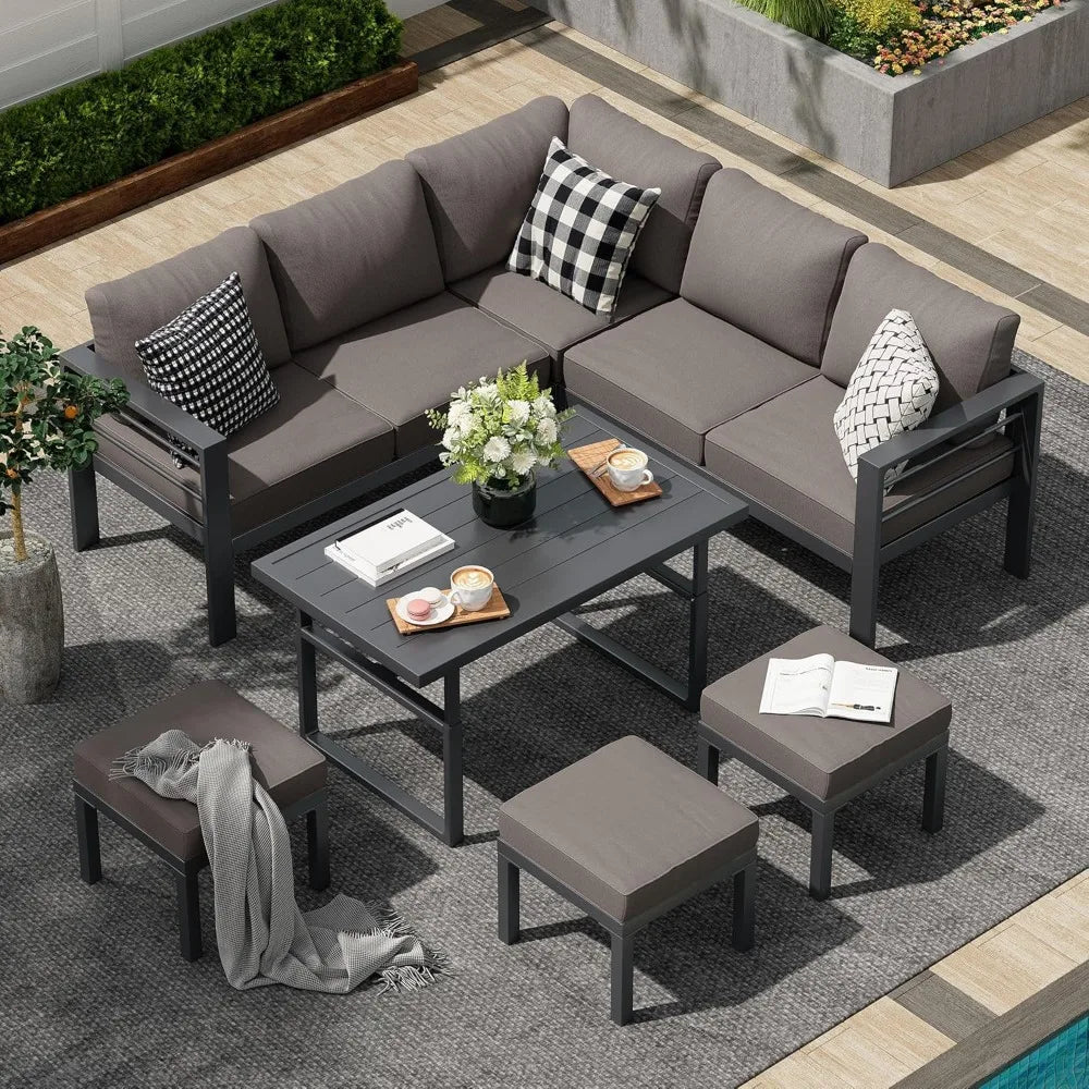 Hign-concerned Aluminum Patio Furniture Set Modern Outdoor
