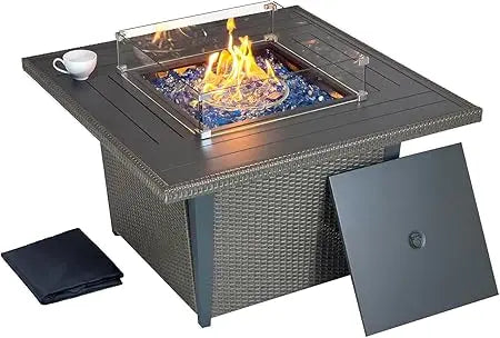 Outdoor Propane Fire Pit Table 50,000 BTU Aluminum Tabletop