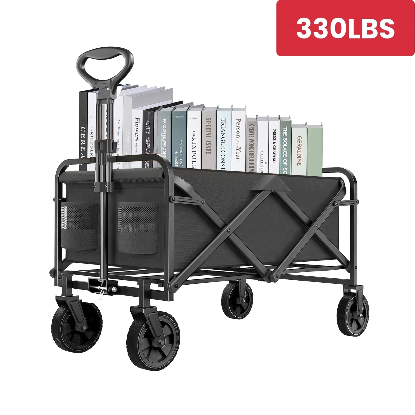 Foldable Folding Trolley, Travel Folding Trolley, 360° All Terrain Wheels, Portable Large Capacity Multi-Functional