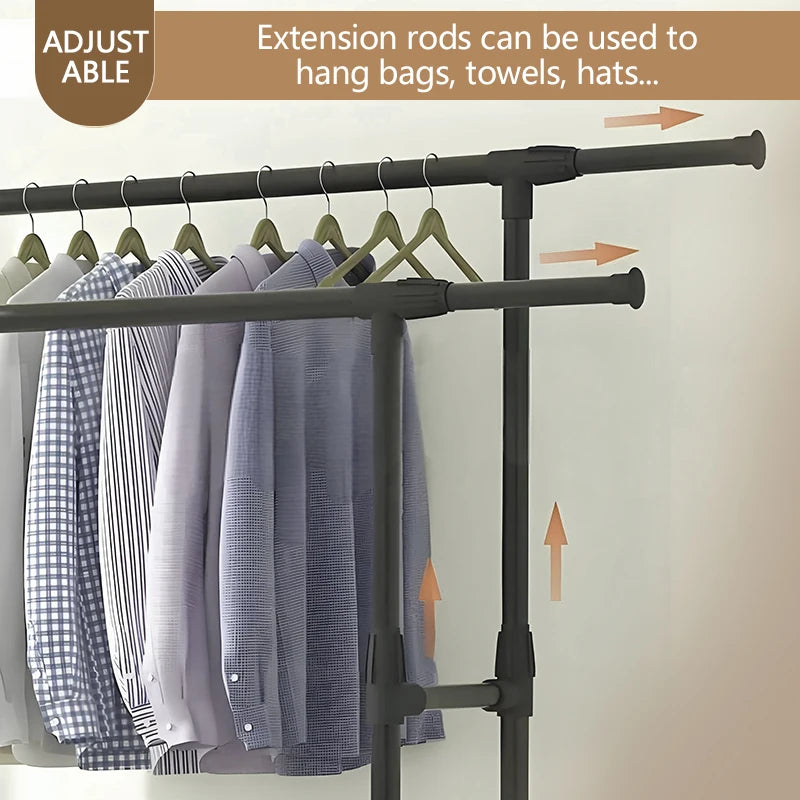 Hign Concerned Wheeled Floor Standing Clothes Hanger Rack