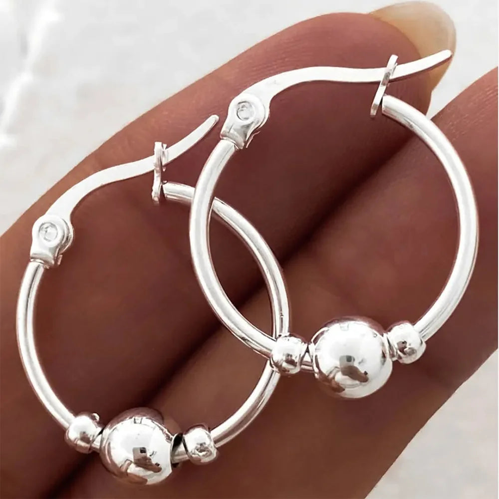 Sweet Blossoms Haven 925 Sterling Silver Circle Earrings
