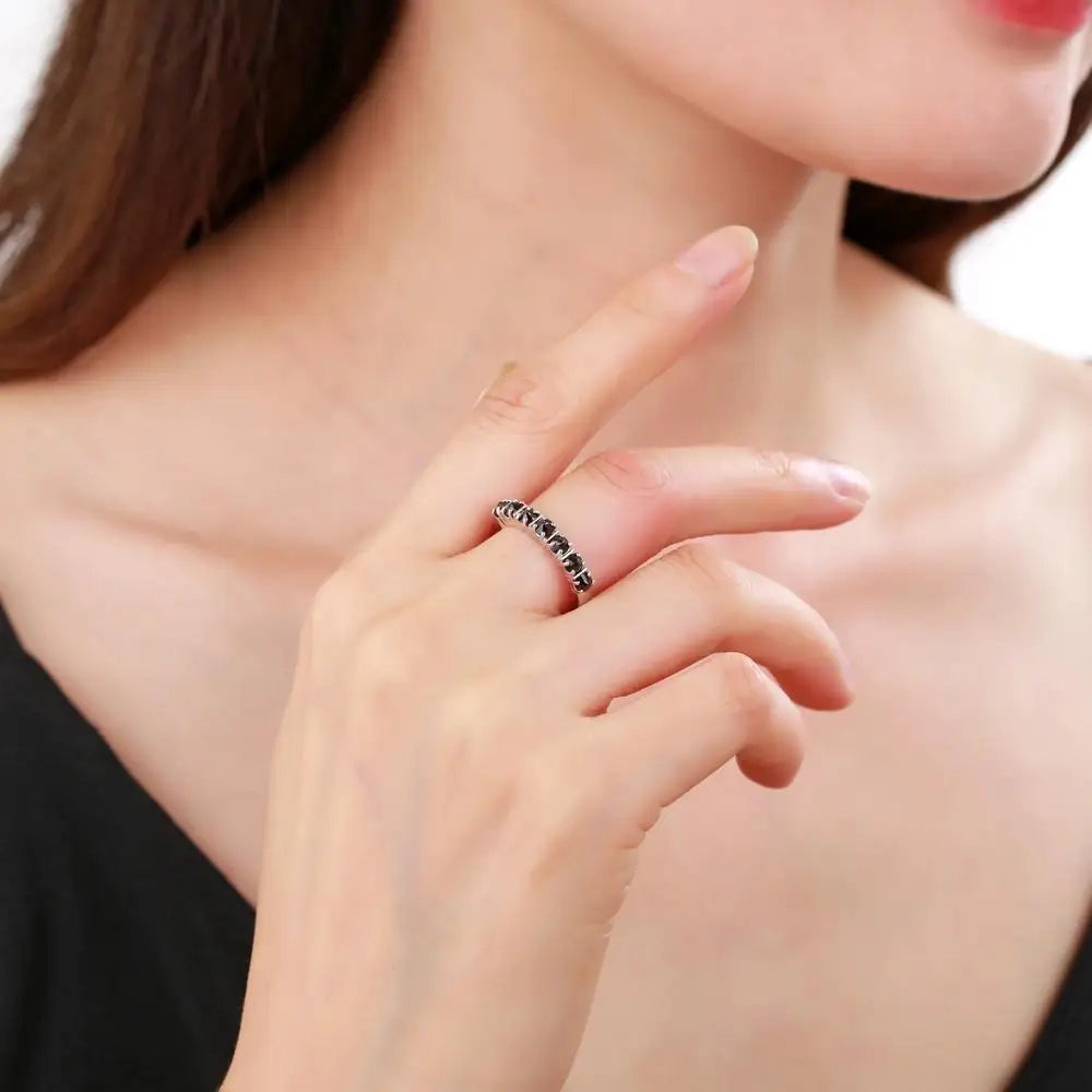 Gems Ballet Tourmaline Stackable Eternity Wedding Band Ring