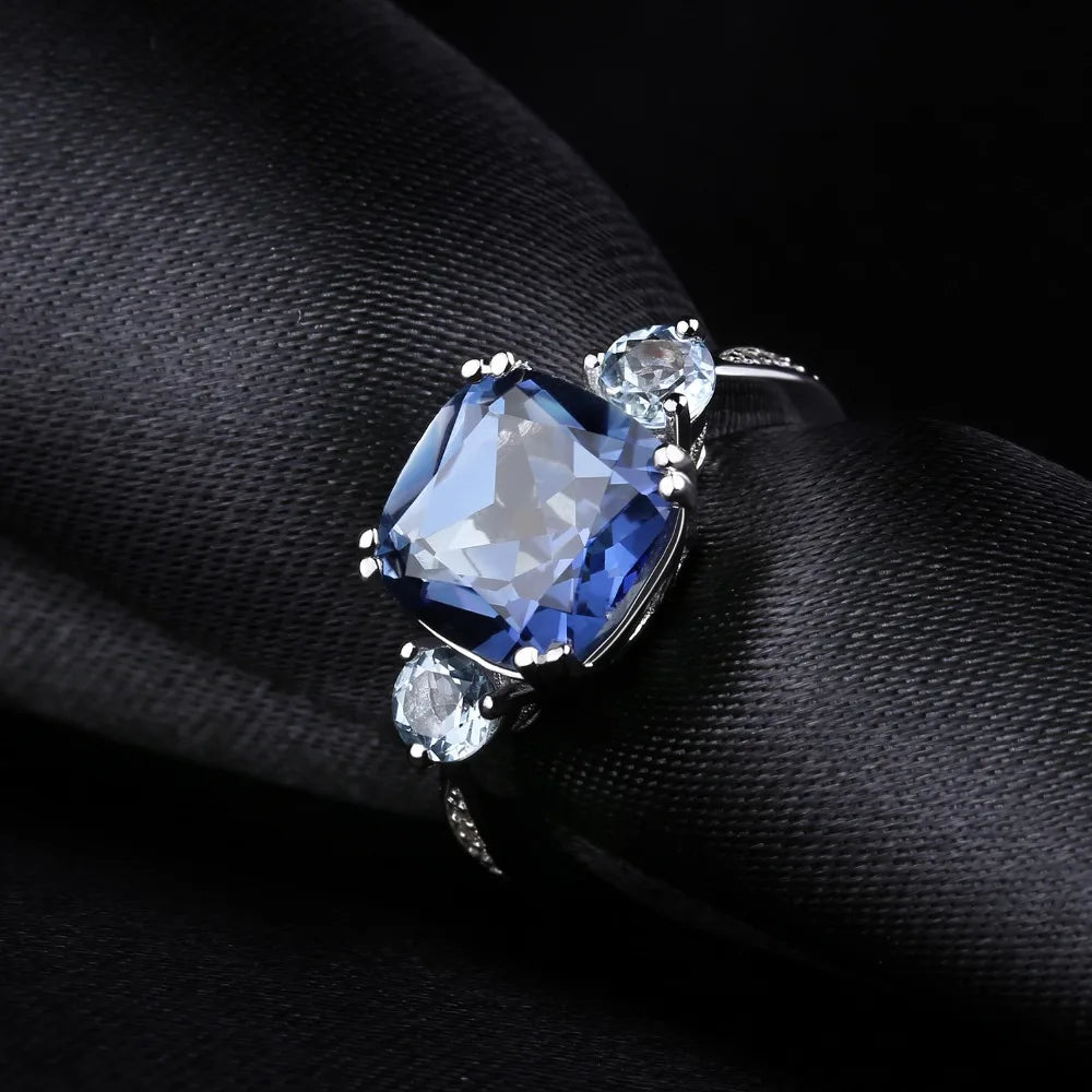 Gems Ballet Iolite Mystic Quartz Sky Topaz Cocktail Ring