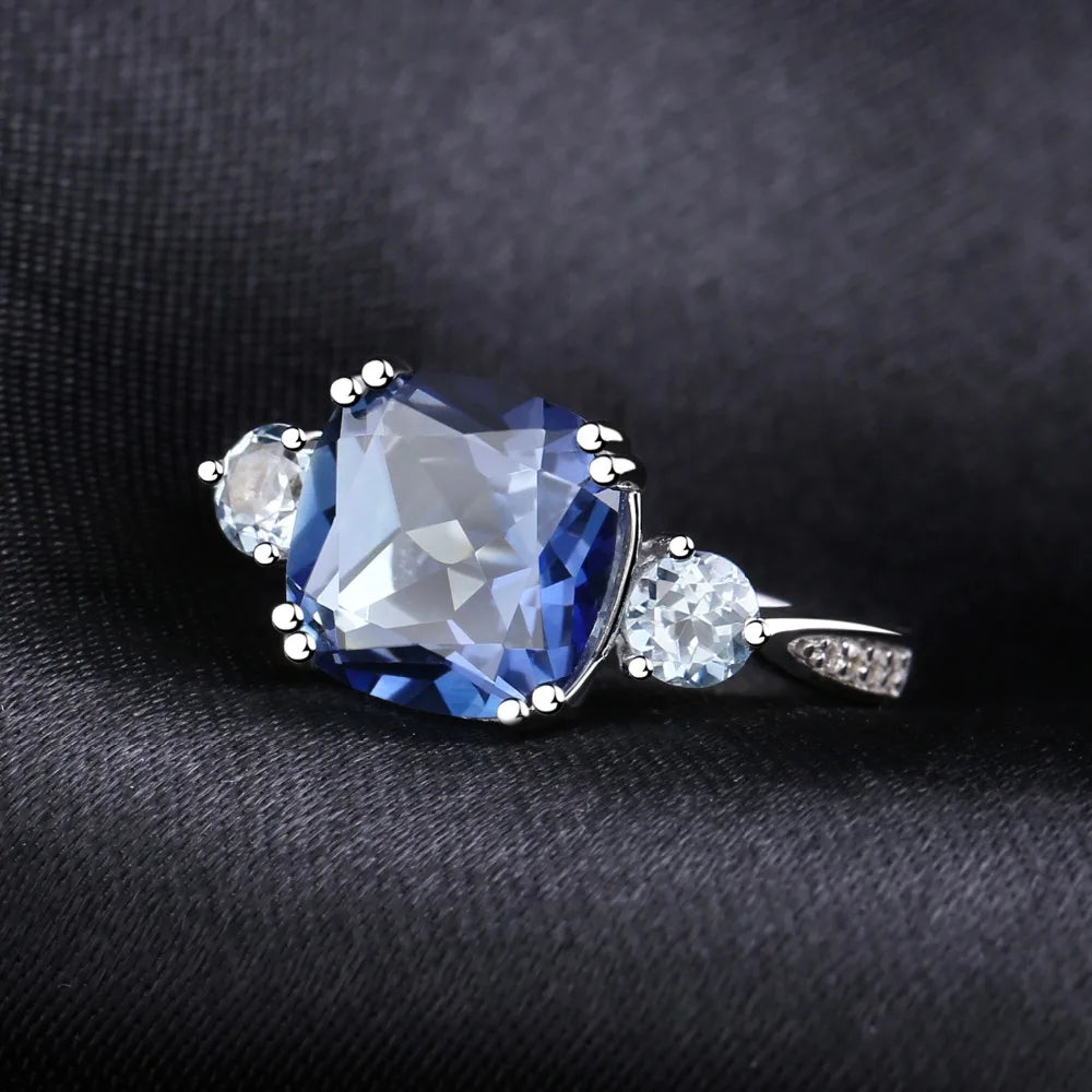 Gems Ballet Iolite Mystic Quartz Sky Topaz Cocktail Ring