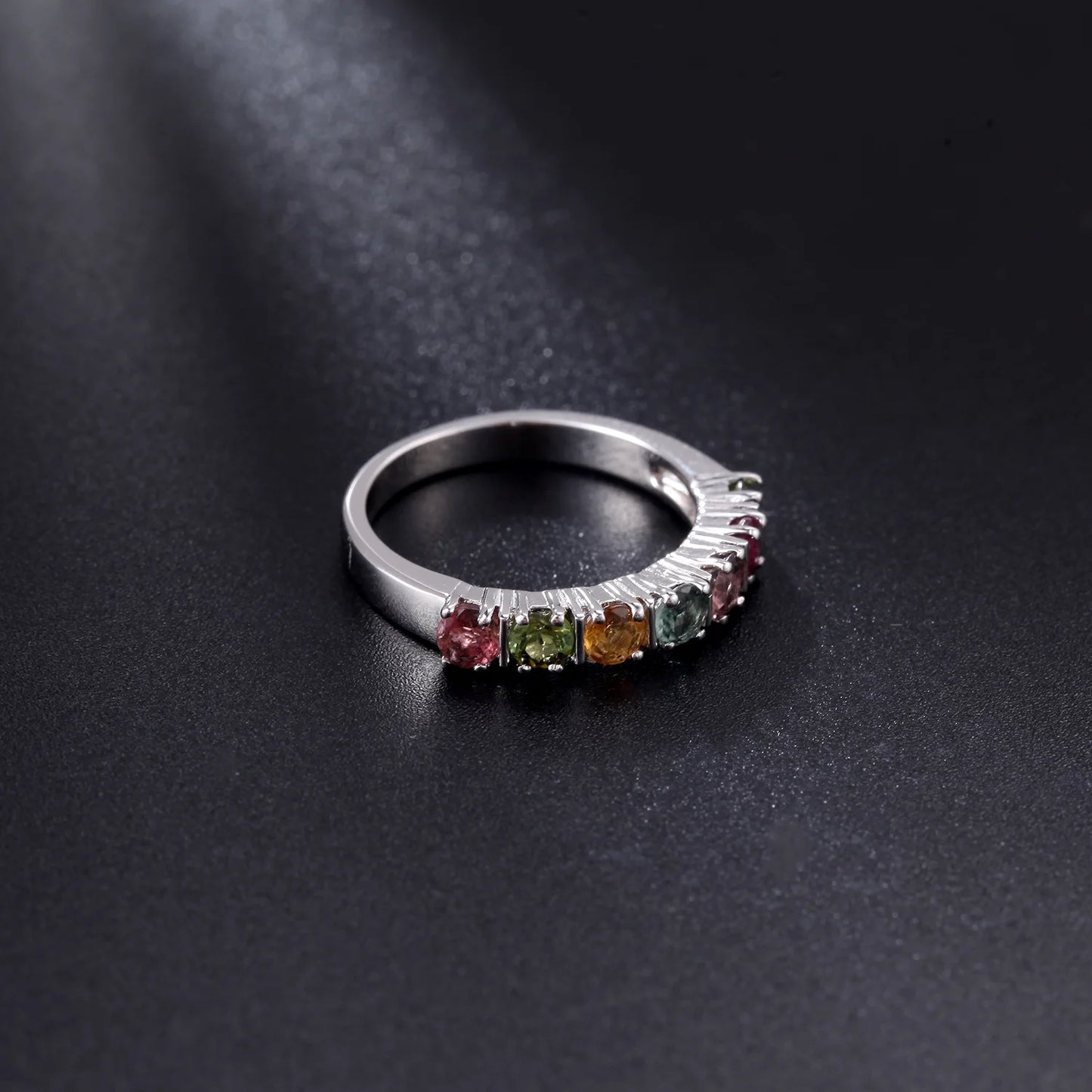 Gems Ballet Tourmaline Stackable Eternity Wedding Band Ring