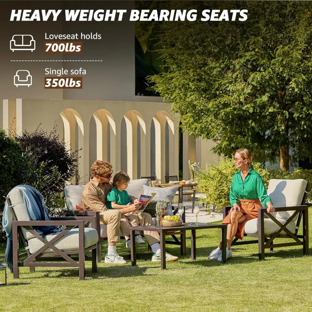 ANGDUO Outdoor Modern Metal Patio Furniture Set Collection