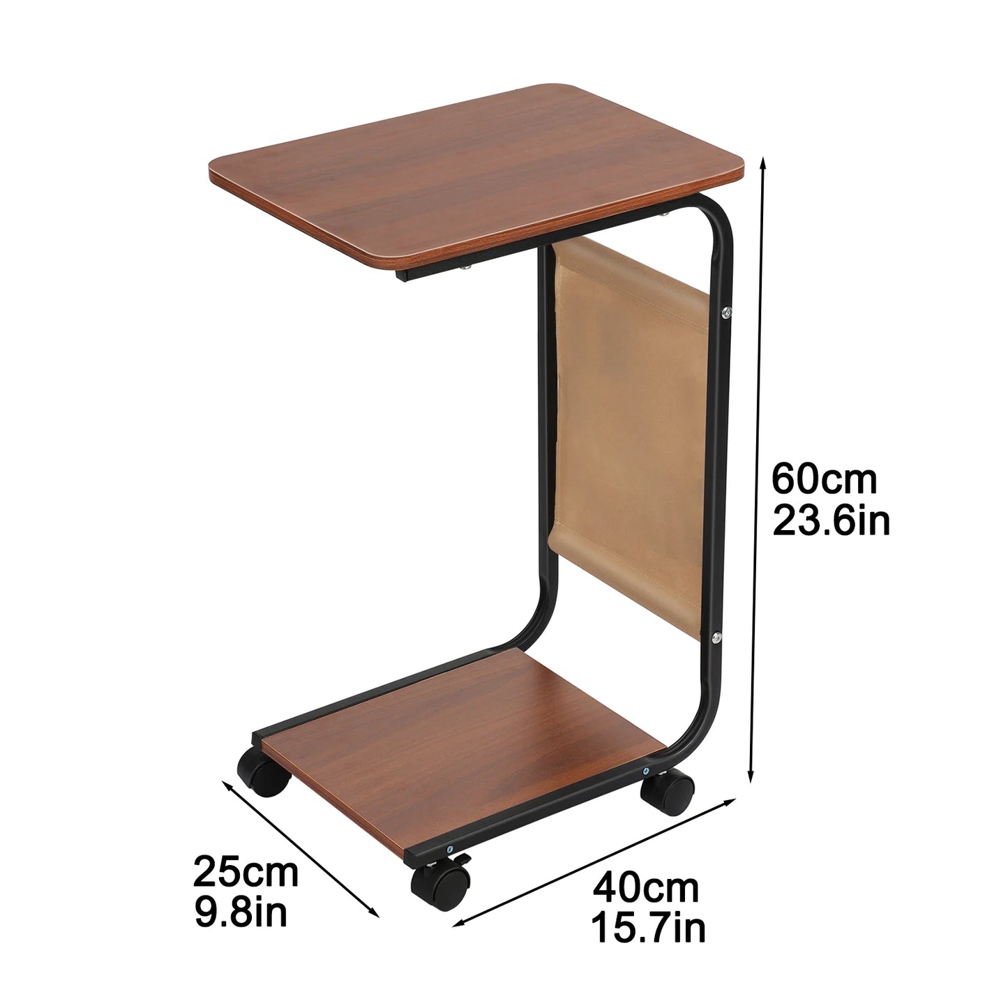 2025 Simple Coffee Table Bedside Storage Rack C-shaped Side Table Sofa Side Table with 2-Tier Storage Shelf Home Living Room