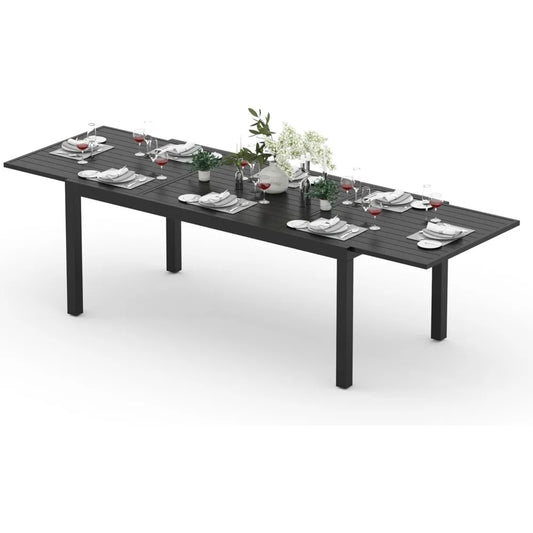 RBXC Outdoor Expandable Aluminum Patio Table For Eight