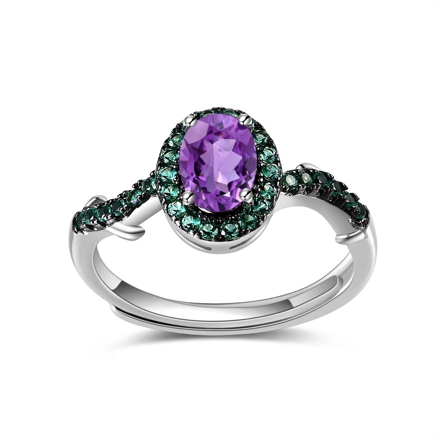 GEM'S BALLET Kite Gemstone Ring Set 925 Sterling Silver