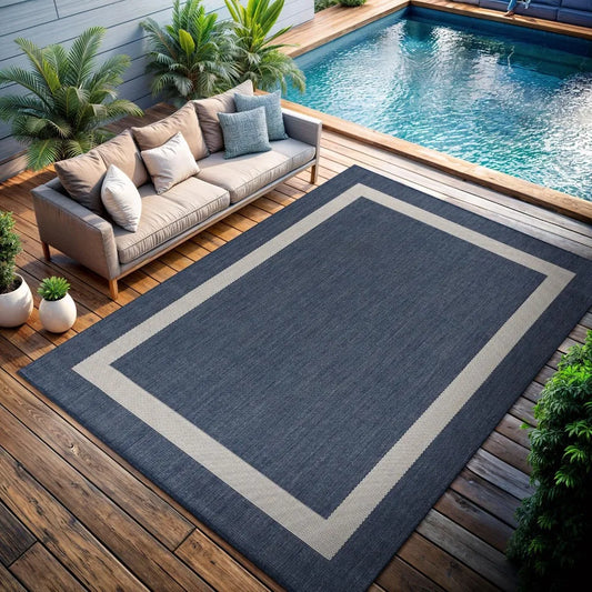 Outdoor Rug 9x12, Large Modern Outside Rugs for Patios Porches Waterproof Durable Washable Non-Shedding, Outdoor Carpet