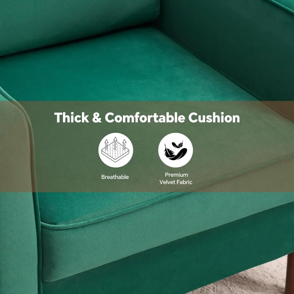 DAFIFY Mid Century Modern Velvet Accent Reading Armchair