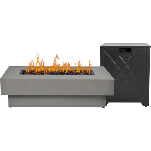 Outdoor 50K BTU Propane Fire Table Rectangular Patio