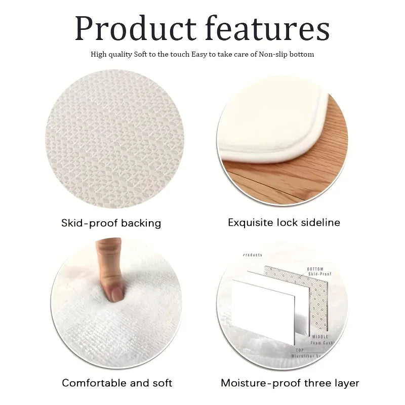 VIKAMA1/2Pcs 2025 New Kitchen Floor Mat Non-Slip Soft Noise Reduction Carpet Bathroom Bathroom Door Mat Home Decoration