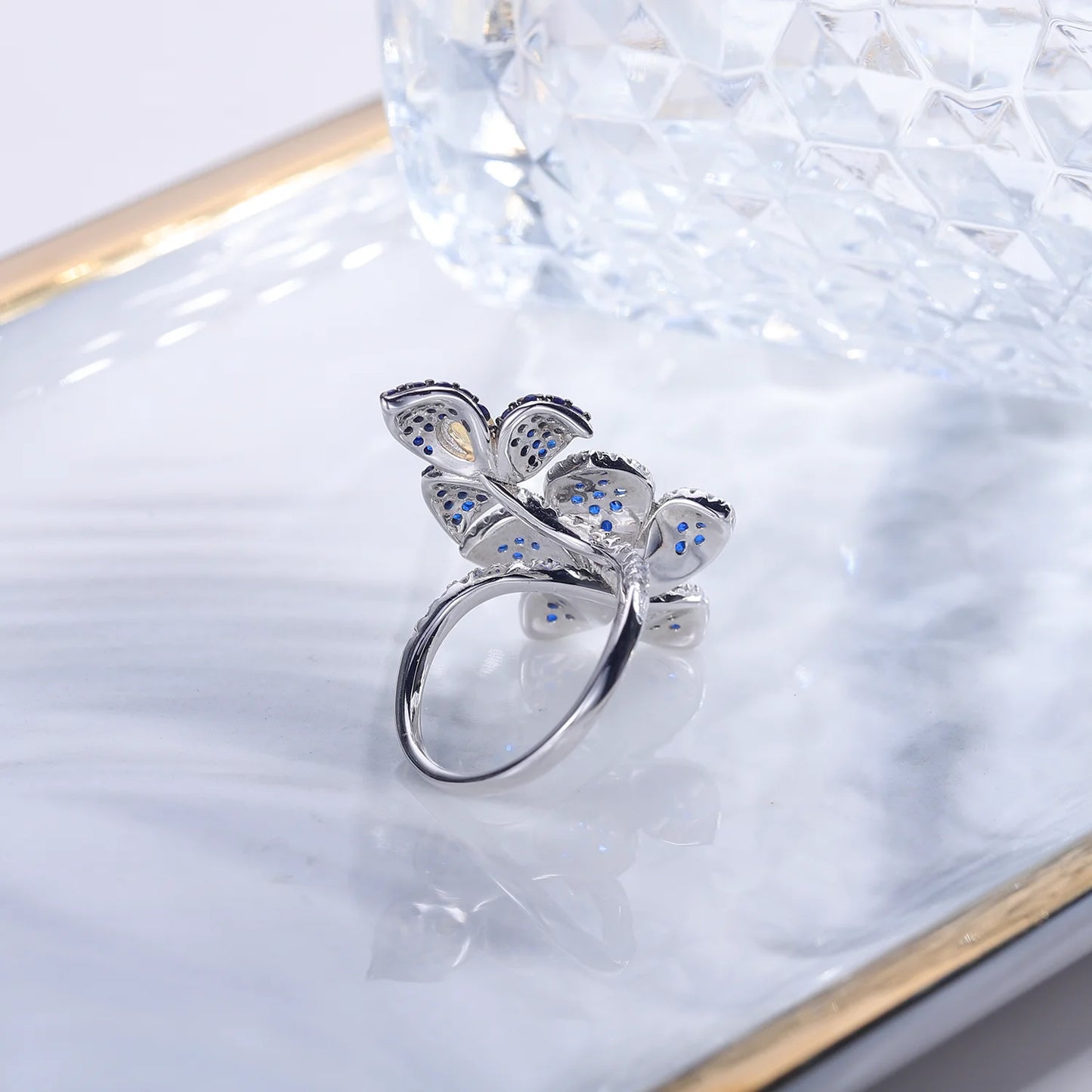 GEM'S BALLET 925 Sterling Silver Adjustable Ring Amethyst