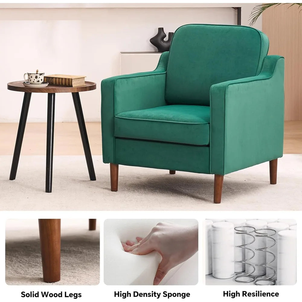 DAFIFY Mid Century Modern Velvet Accent Reading Armchair