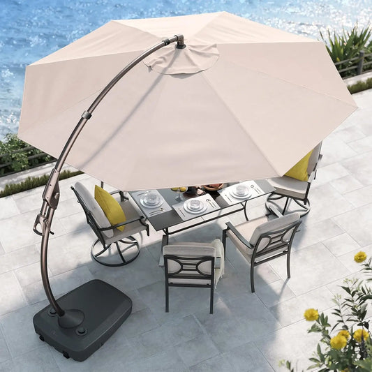 Grand Patio Outdoor Cantilever Aluminum Umbrella With Base