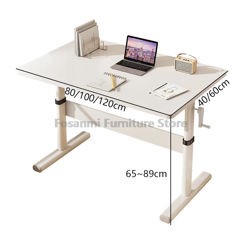 Adjustable Height Office Desk Student Study Table Children Gaming Desk Home Gamer Standing Table Manual Motion Computer Desk