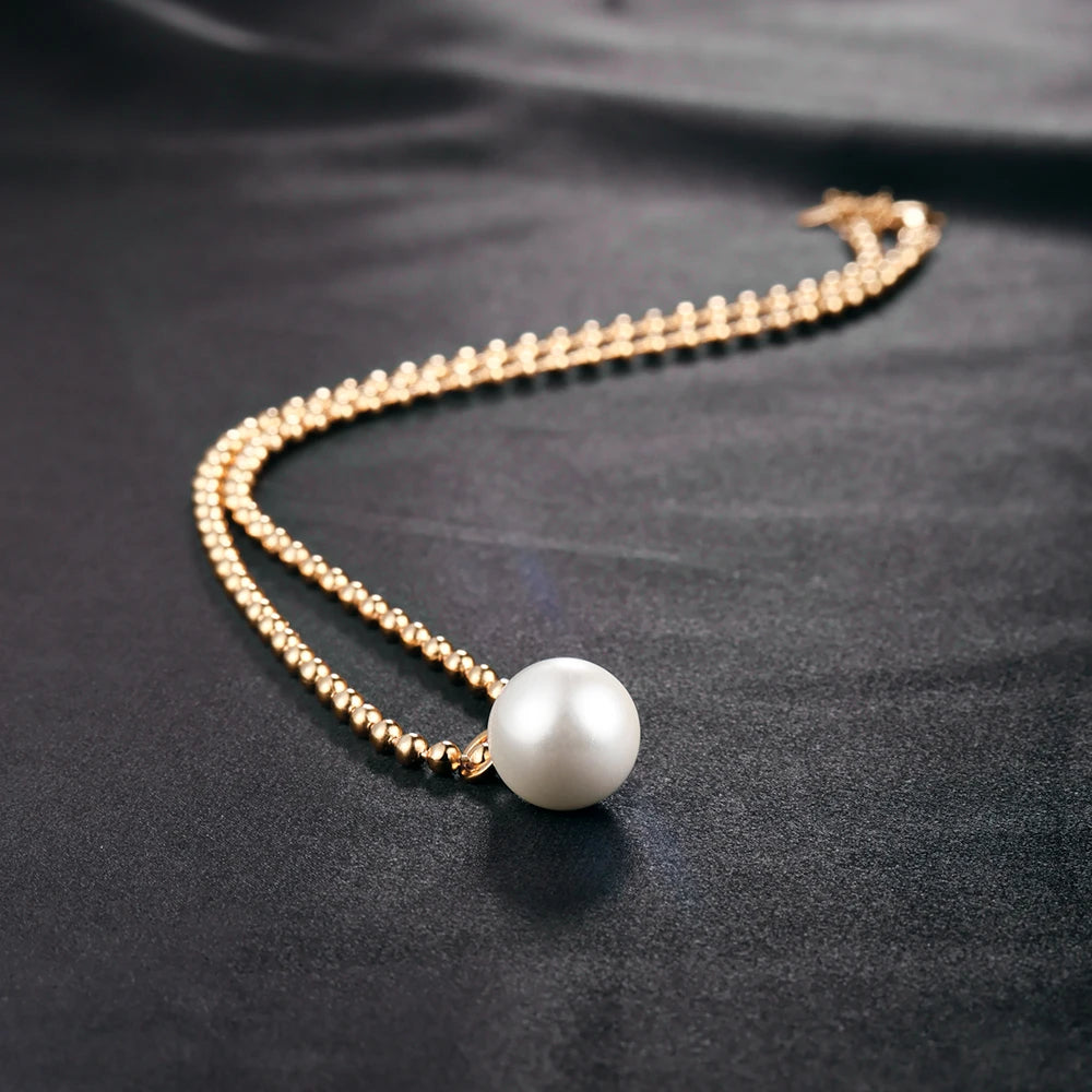 Sweet Blossoms Haven 18K Gold Plated Pearl Pendant Necklace