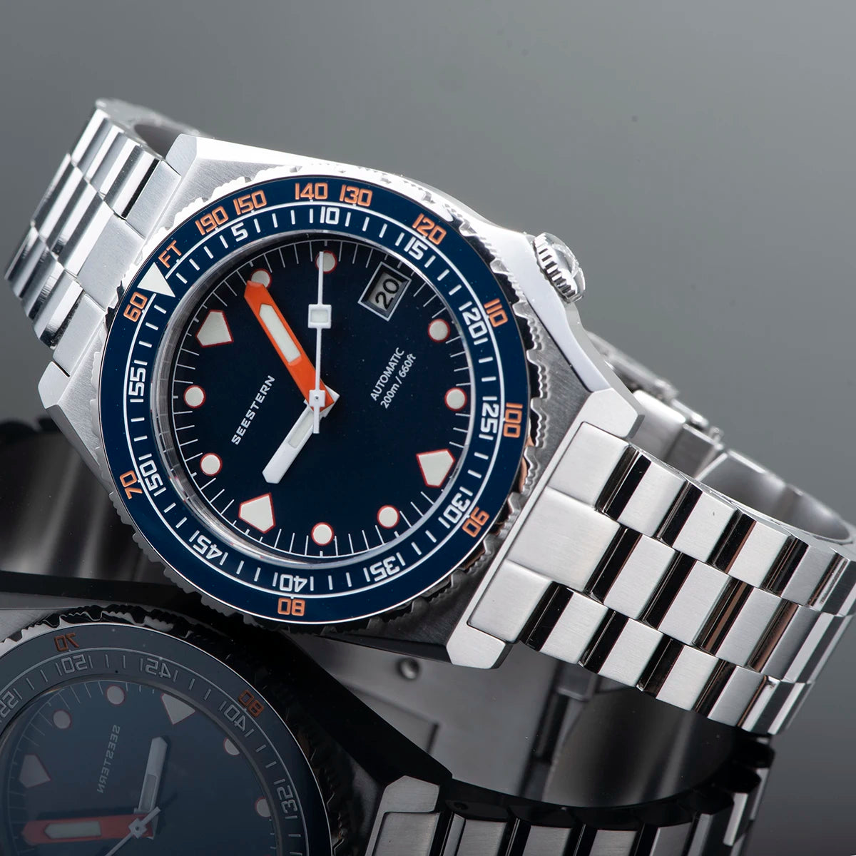 SEESTERN SUB600T V3 Mens Watch Automatic Diving Sapphire Wristwatch NH35 Movement Ceramic Bezel Luminous Date Jubilee Waterproof