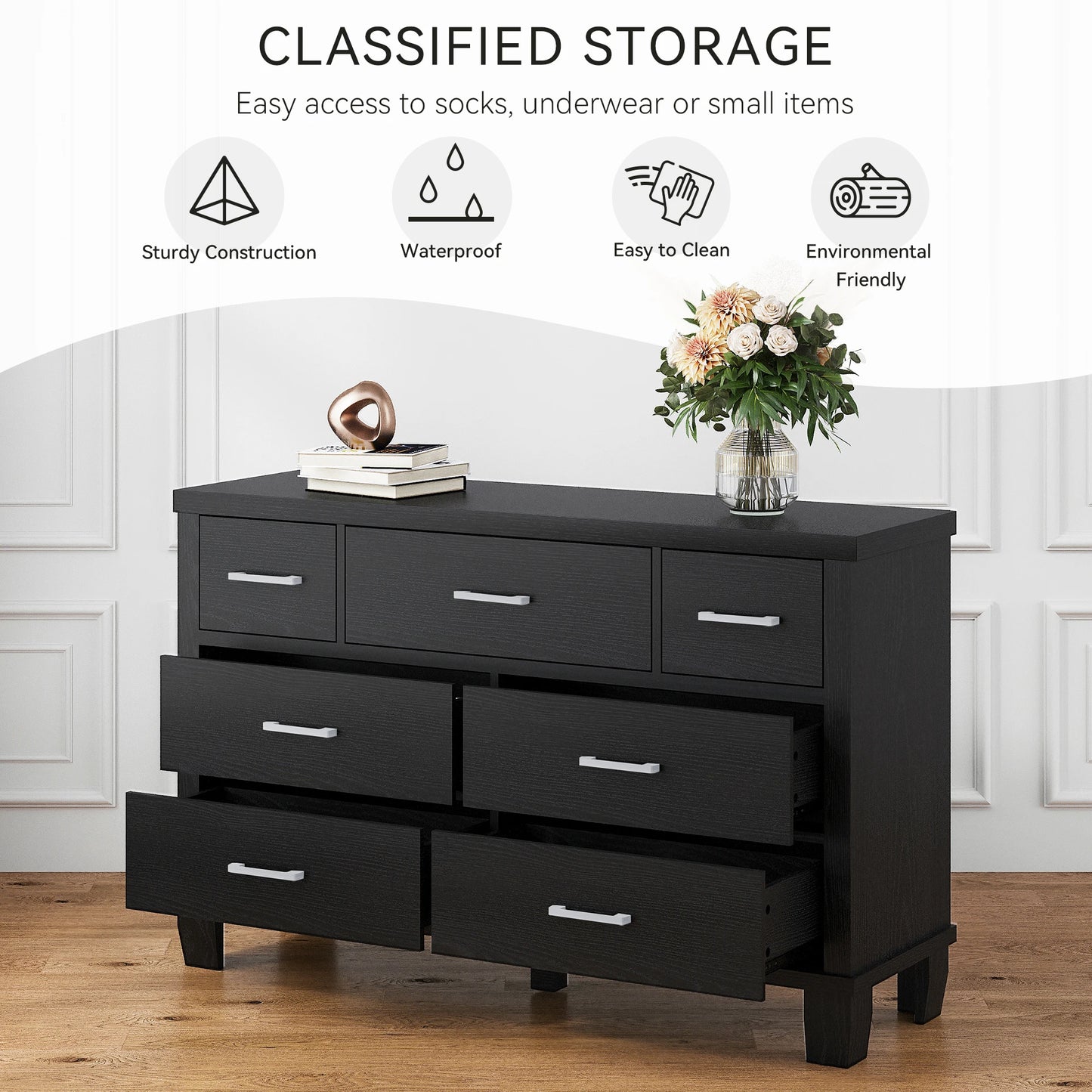 Sweet Blossoms Haven Vintage Dresser With 7 Drawers