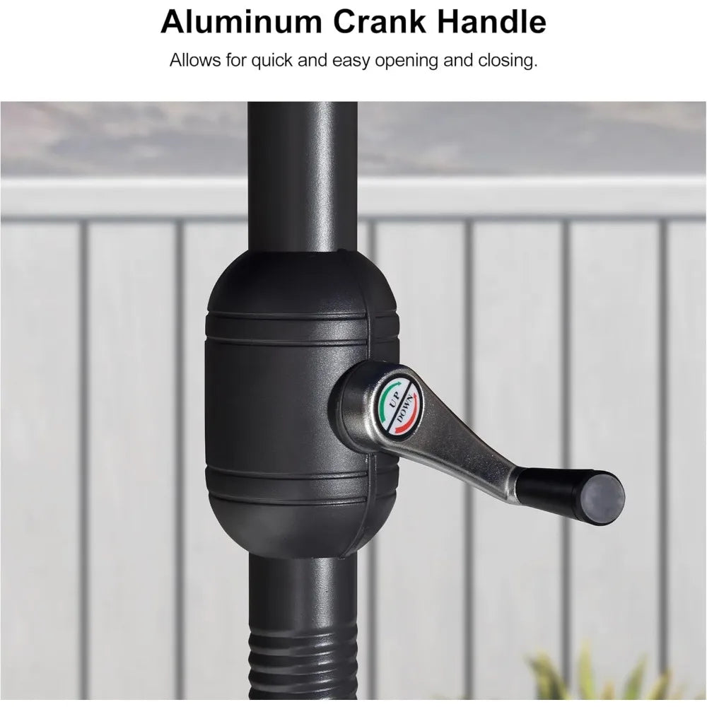 XUYUAN Patio Market Umbrella With Base And Crank System