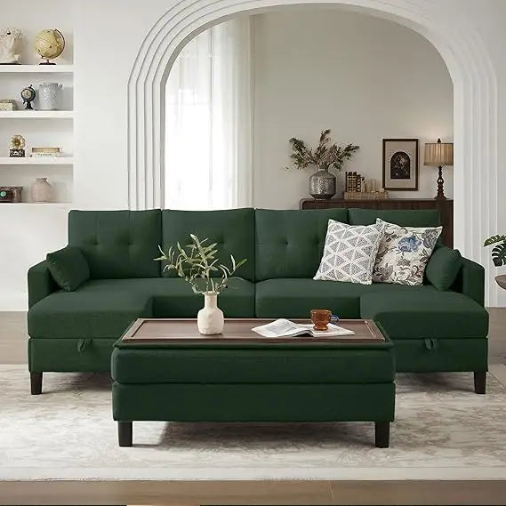 TANGXU Convertible Sectional Sofa Ottoman Coffee Table