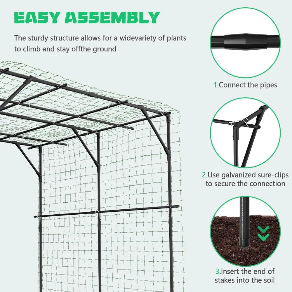 Large Outdoor Garden Arch Trellis for Climbing Plants, 79'' H x 79'' L x 79'' W Large Grape Vine Trellis Arch Arbor Gazebo, Grap